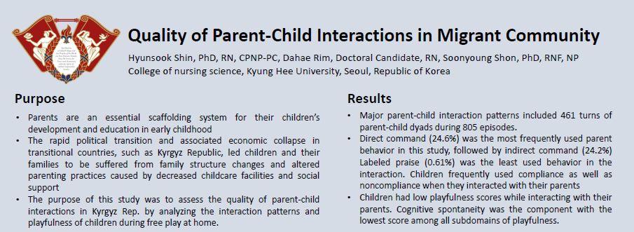 [Conference Presentation] Quality of parent-child interactions in migrant community